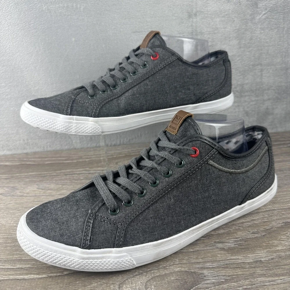 Ben Sherman Shoes Mens Size 9 Gray Canvas Casual Sneaker Lined Fabric 42